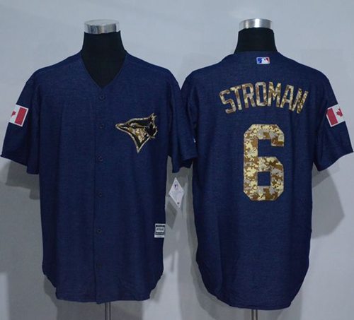 Blue Jays #6 Marcus Stroman Denim Blue Salute to Service Stitched MLB Jersey - Click Image to Close